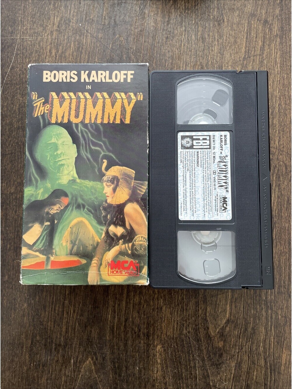 The Mummy (VHS, 1985) Boris Karloff, 1932 B&W Movie NO MOLD Tested Plays Great